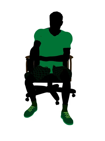 Jogador de tênis afro-americano sentado em um Chai — Fotografia de Stock