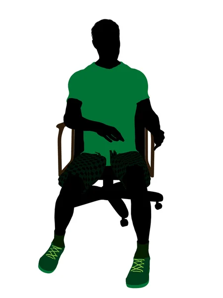 Jogador de tênis afro-americano sentado em um Chai — Fotografia de Stock