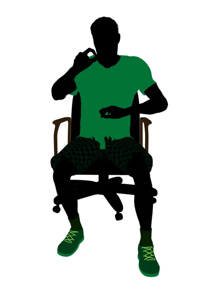 Afryki amerykański tenisista siedzi w chai — Zdjęcie stockowe