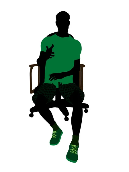 Giocatore di tennis afroamericano seduto in un chai — Foto Stock