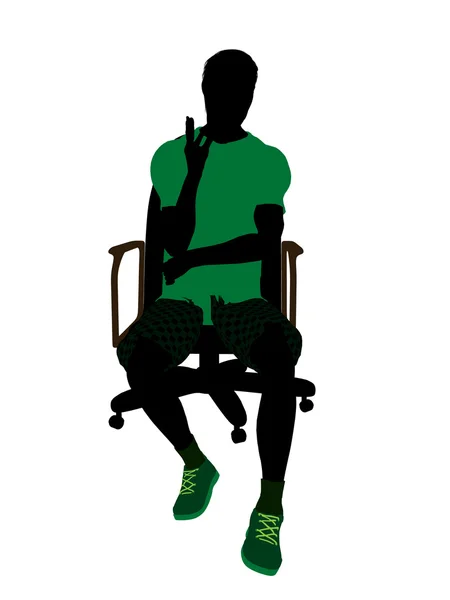 Jugador de tenis afroamericano sentado en un Chai — Foto de Stock