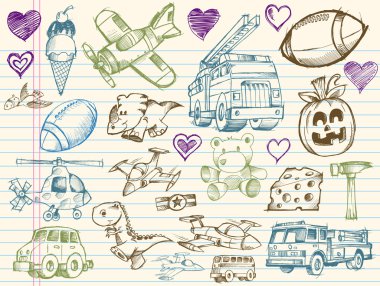 Mega Big Sketch Doodle Vector Set clipart