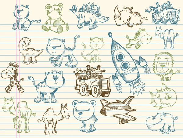 Super Sketch Doodle conjunto de vectores — Archivo Imágenes Vectoriales