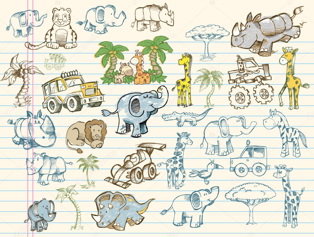 Mega Doodle Sketch Set Vector Collection