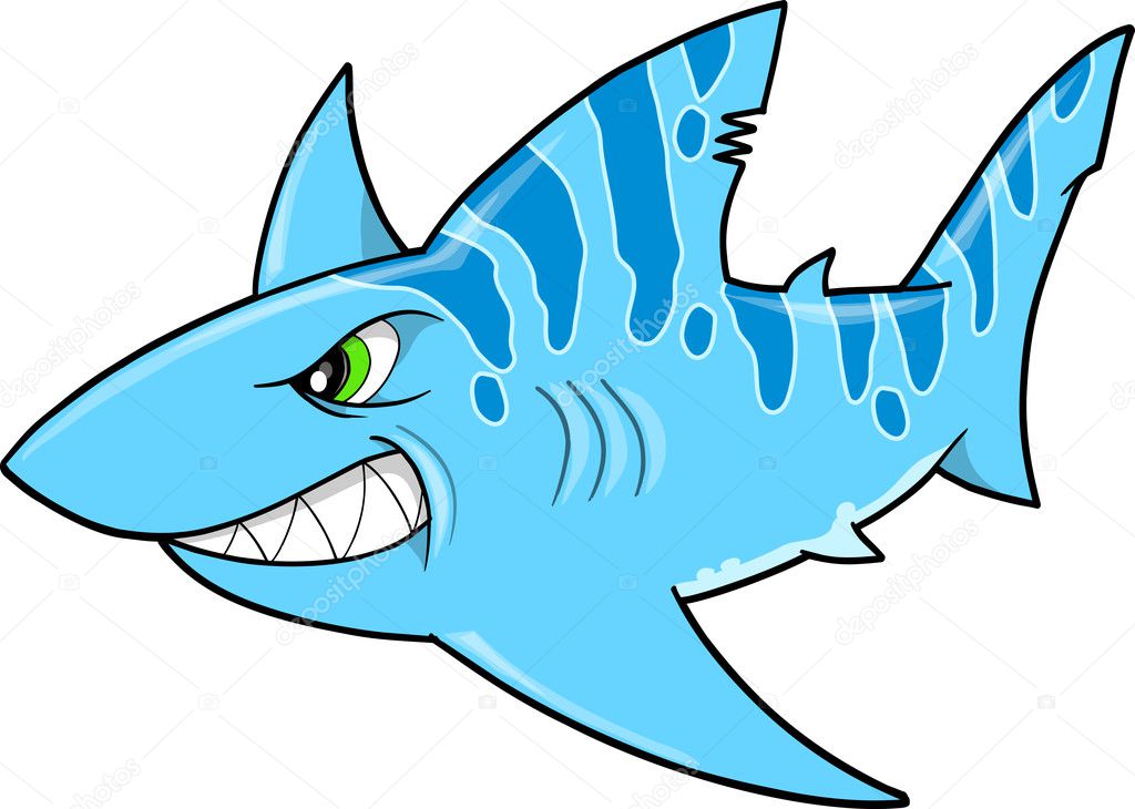 Blue Tough Shark Vector