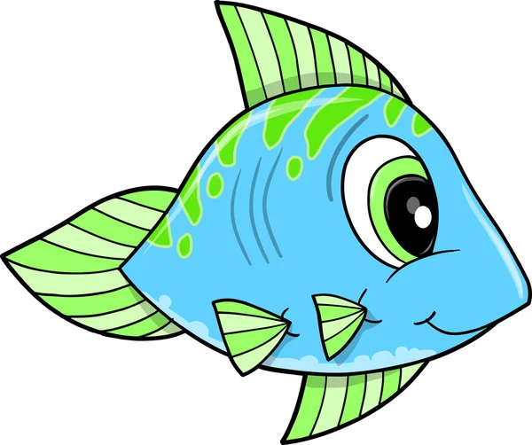 Blue Fish Vector Illustration — Stock Vector
