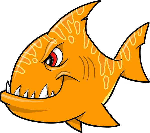 Tiburón pescador Vector Ilustración — Archivo Imágenes Vectoriales