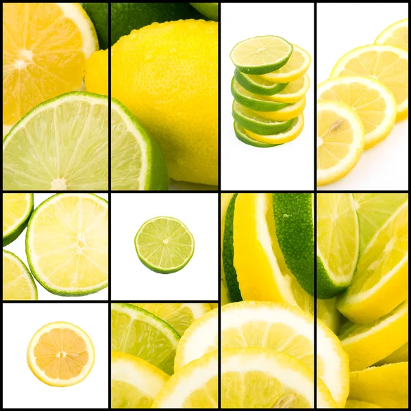 Collage limone e lime — Foto Stock