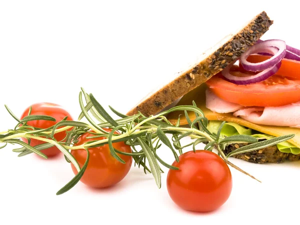 Homemade Sandwich With Cherry Tomatoes — Stock Photo, Image