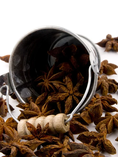 Aromatic anise in small bucket — Stock Photo, Image
