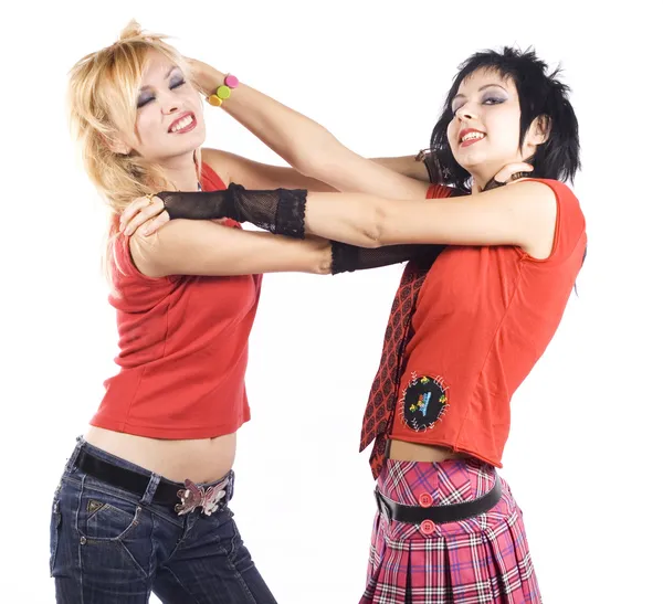 Two girlfriends fighting — Stock Photo, Image