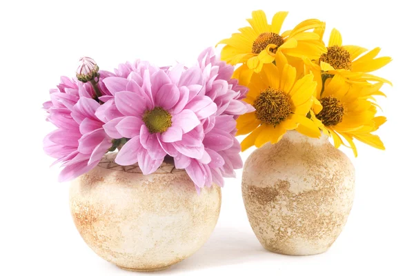 Pembe ve sarı çiçek demetleri — Stok fotoğraf