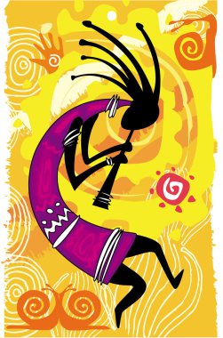 Dancing figure. Kokopelli clipart