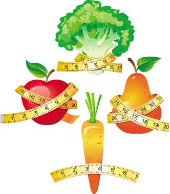 Vegetable with measuring tape clipart