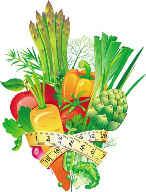 Group of vegetables clipart