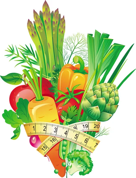 Grupp av grönsaker — Stock vektor