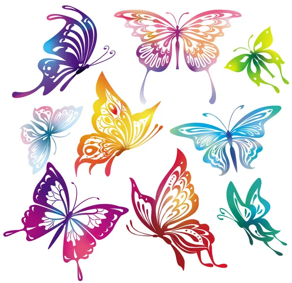 Colored butterflies — Stock Vector