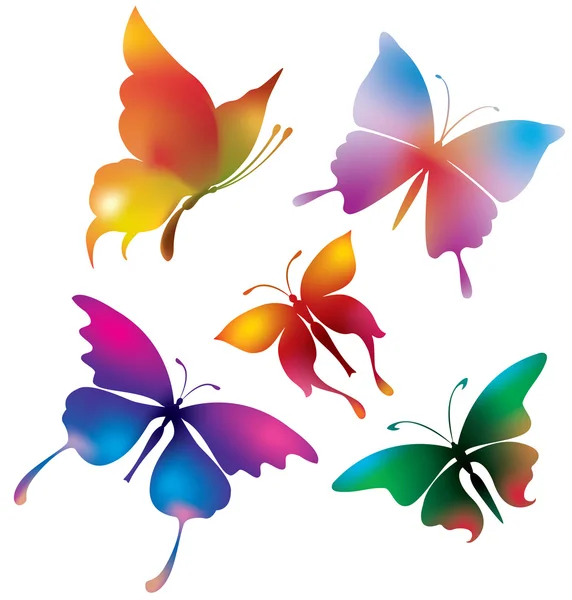 Colores mariposas imágenes de stock de arte vectorial | Depositphotos