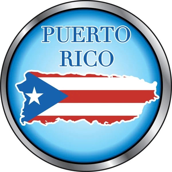 Puerto Rico Round Button — Stock Vector