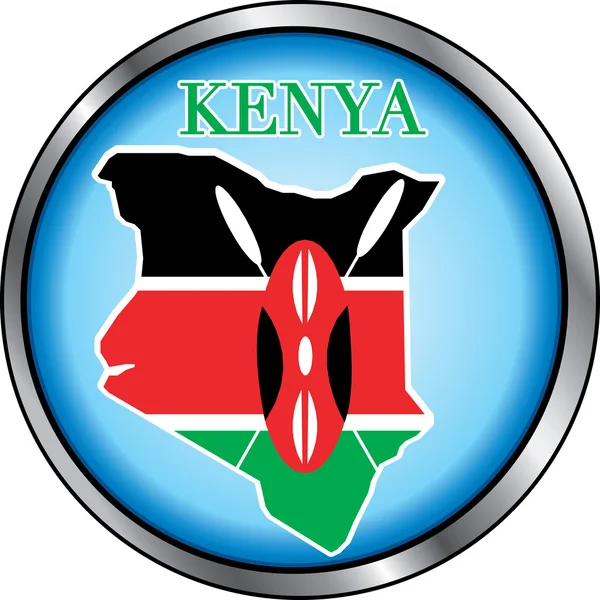 Bouton rond Kenya — Image vectorielle