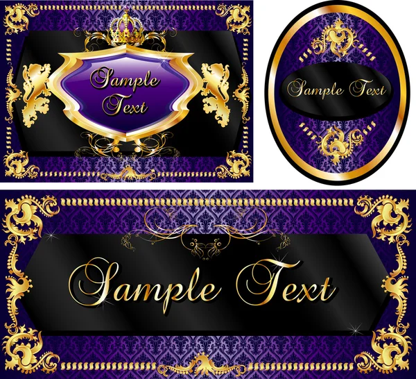 Royal Template Set Purple — Stock Vector