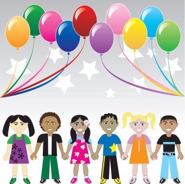 Kids Balloons Stars clipart