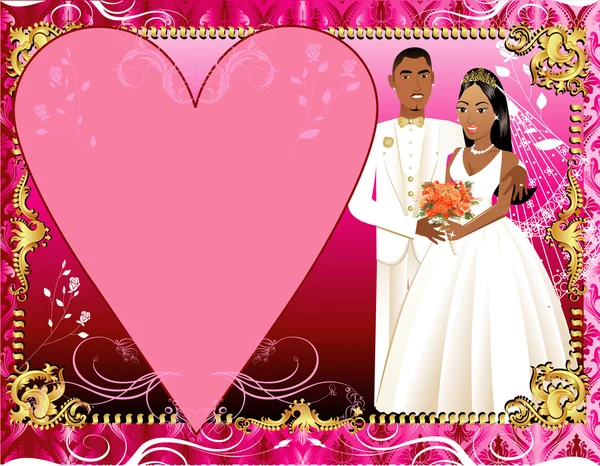 Wedding Invitation Template Couple 3 — Stock Vector