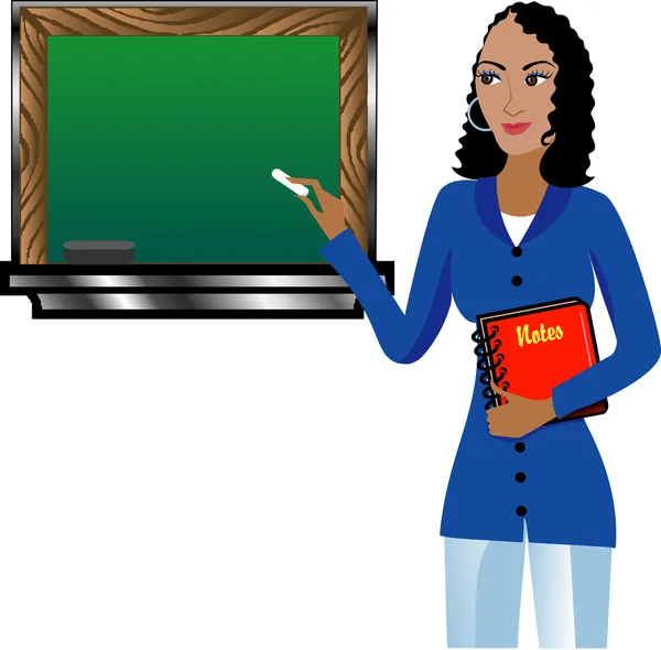 Δάσκαλος με μαυροπίνακα — Διανυσματικό Αρχείο