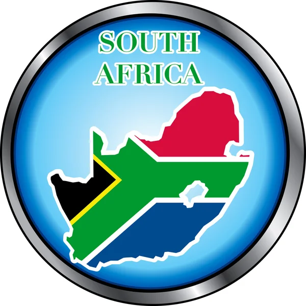 South Africa Round Button — Stock Vector
