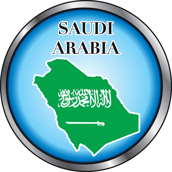 Saudi Arabia Round Button — Stock Vector