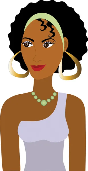 Avatar de chica afro — Vector de stock