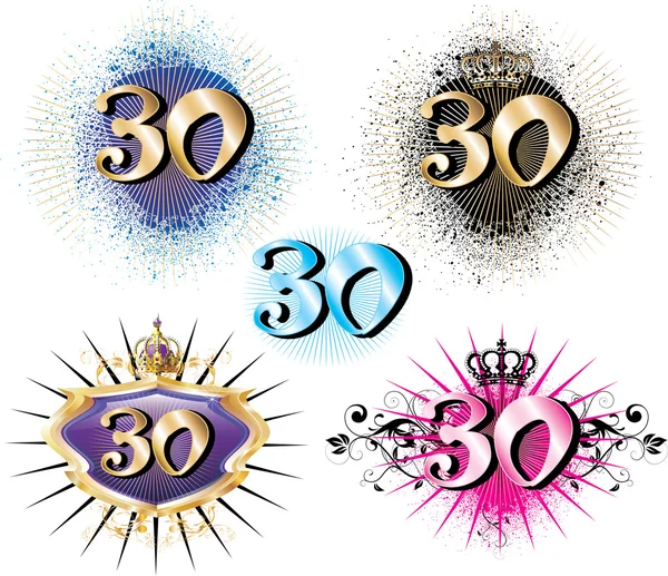 30th Birthday or Anniversary — Stock Vector