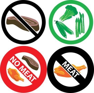 No Meat Sign clipart