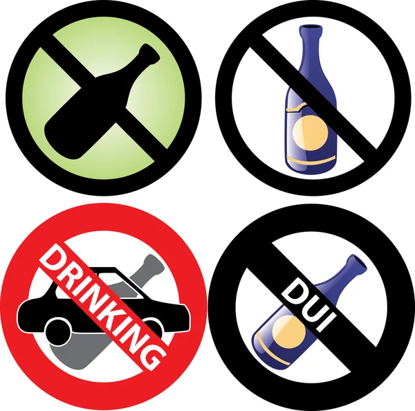 No Drinking Sign 3 — Stock Vector