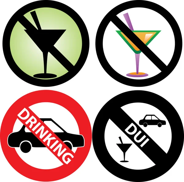 No Drinking Sign 2 — Stock Vector