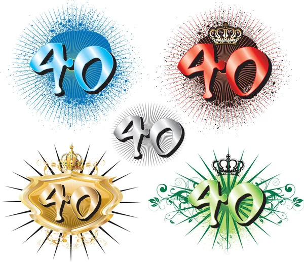 40th Birthday or Anniversary — Διανυσματικό Αρχείο