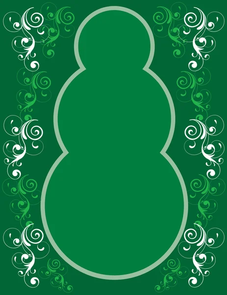 Groene sneeuwpop grens — Stockvector