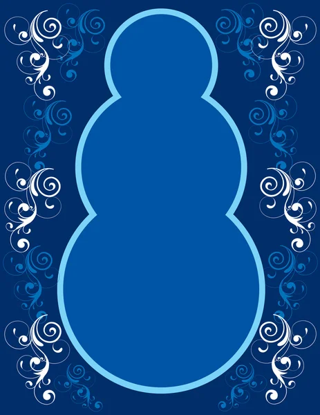 蓝色雪人边框 — 图库矢量图片