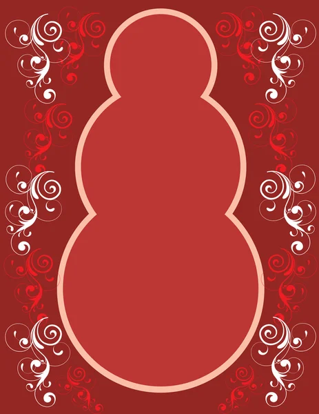 Bordure de bonhomme de neige rouge — Image vectorielle