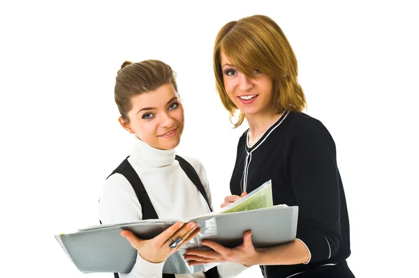 Junge Geschäftsfrauen mit Buch — Stockfoto