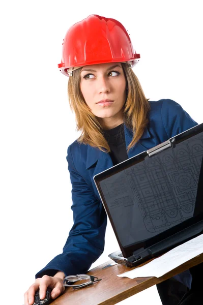 Young engineer with notebook — Stock Photo, Image