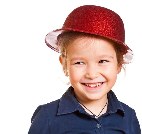 Portret całkiem mała dziewczynka w kapeluszu — Zdjęcie stockowe