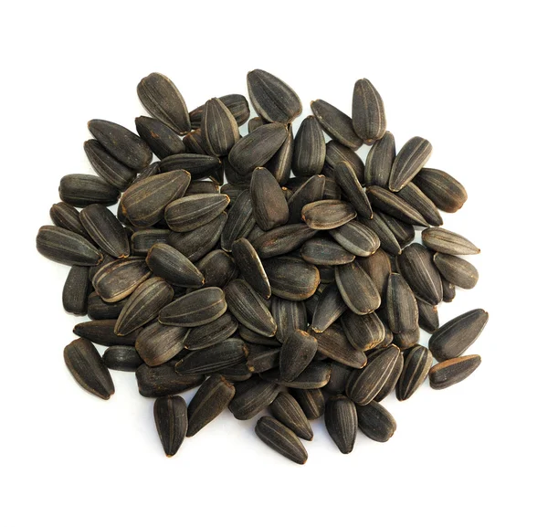 Stock image Black sunflower seeds of sunflower on a white background