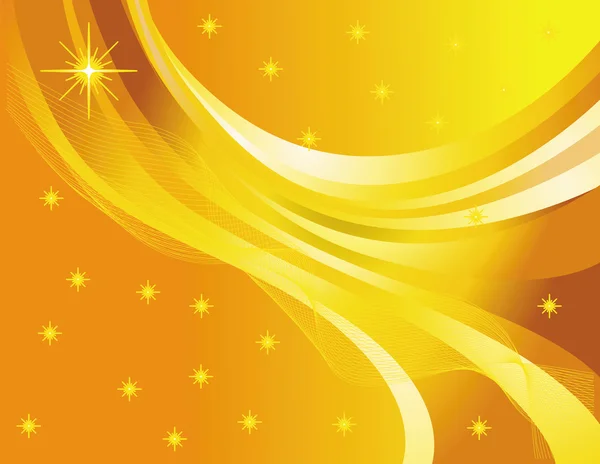 Abstraction d'étoiles sur fond jaune — Image vectorielle