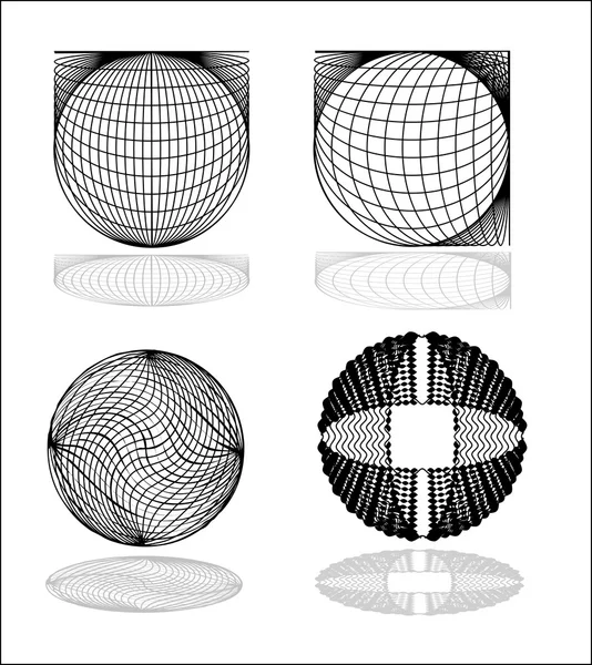 Иллюстрация: оригинальные элементы земного шара-сферы — стоковое фото