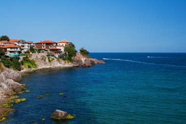 Summer beach on Bulgarian Black sea clipart