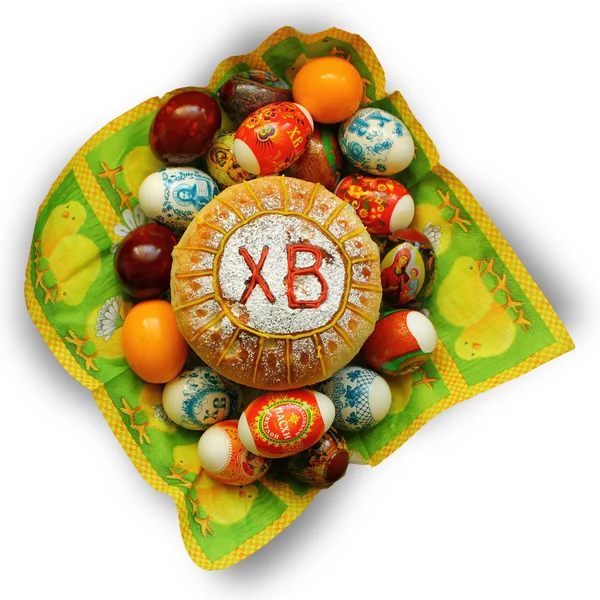 Pasqua torta di Pasqua e uova . — Foto Stock