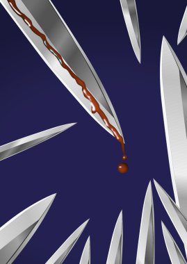 Knife dripping blood clipart