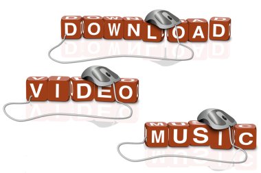 Music video download clipart