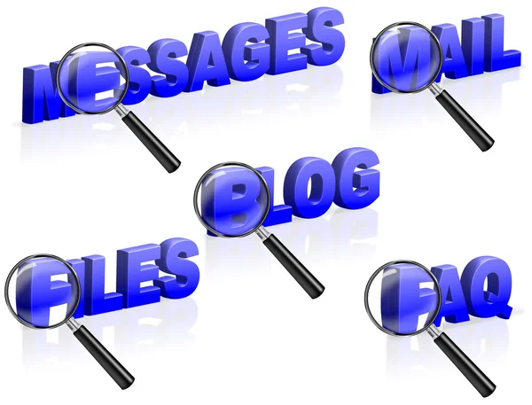 Message mail blog files faq search — Stock Photo, Image